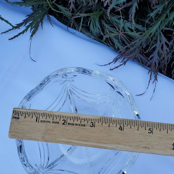 Mikasa Stardust Scalloped Crystal Glass Bowl candy snack trinket Germany 4.5" - Picture 9 of 11